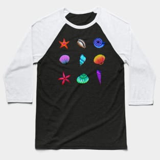 Rainbow Sea Shells Baseball T-Shirt